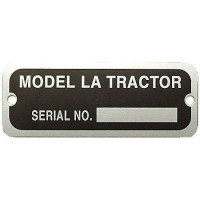 John Deere Serial Number Tag With Rivets (JDS719) John Deere Serial Number Tag With Rivets (JDS719)
