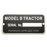John Deere Serial Number Tag With Rivets (JDS723) John Deere Serial Number Tag With Rivets (JDS723)