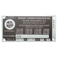 Ferguson Blank Engine Serial Number Tag With 4 Rivets (MFS170)