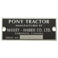 Massey Harris Serial Number Tag With Rivets (MHS064) Massey Harris Serial Number Tag With Rivets (MHS064)